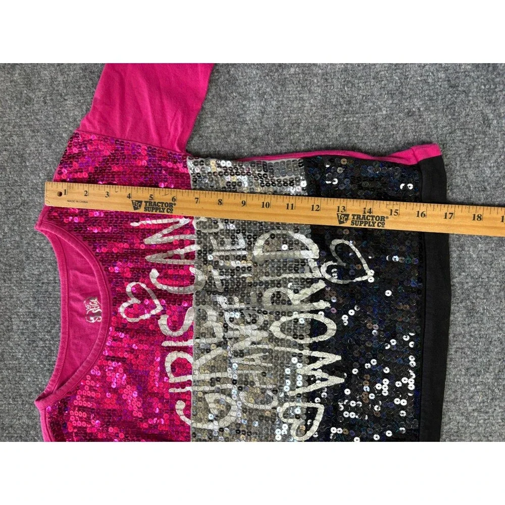 Justice Shirt Girls Size 10 Pink Sequins 